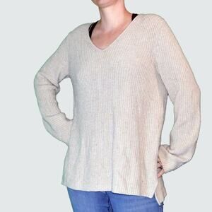 J. Jill S Cream Wool Blend Chunky Knit Sweater